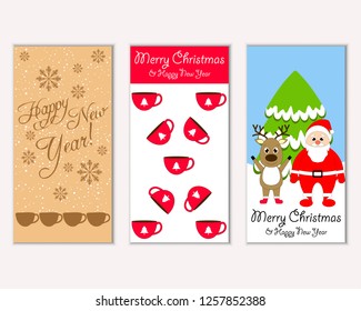 Vector illustration of winter holidays greeting cards