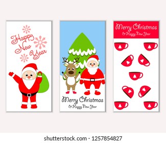 Vector illustration of winter holidays greeting cards