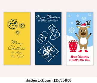 Vector illustration of winter holidays greeting cards