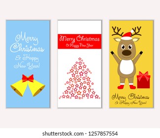 Vector illustration of winter holidays greeting cards