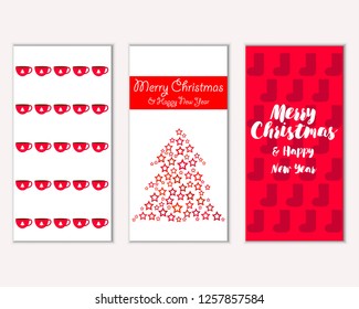 Vector illustration of winter holidays greeting cards