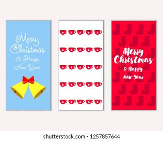 Vector illustration of winter holidays greeting cards