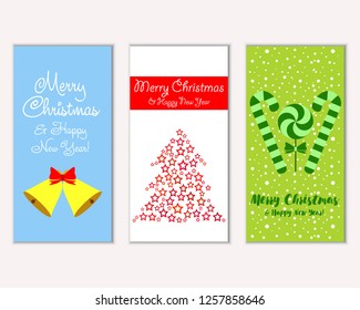 Vector illustration of winter holidays greeting cards