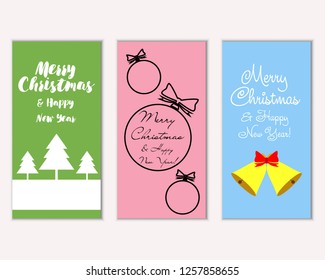 Vector illustration of winter holidays greeting cards