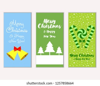 Vector illustration of winter holidays greeting cards