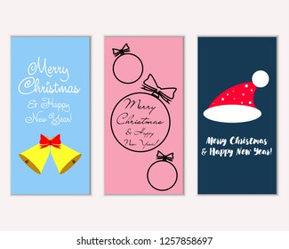 Vector illustration of winter holidays greeting cards