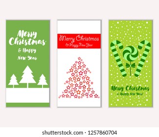 Vector illustration of winter holidays greeting cards