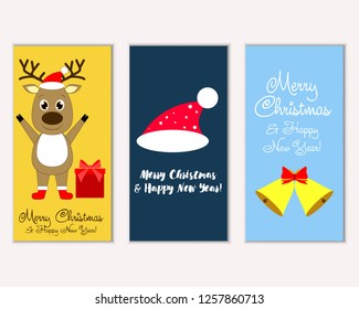 Vector illustration of winter holidays greeting cards