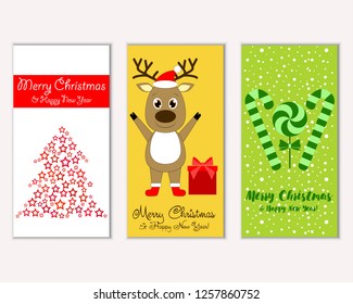 Vector illustration of winter holidays greeting cards