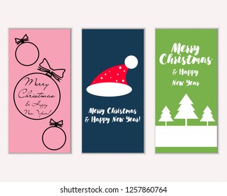 Vector illustration of winter holidays greeting cards