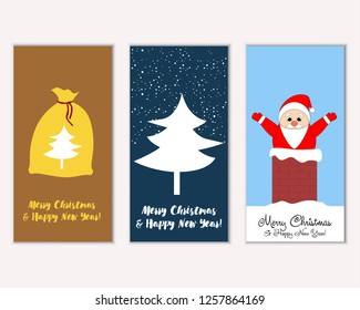 Vector illustration of winter holidays greeting cards