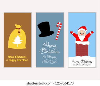 Vector illustration of winter holidays greeting cards