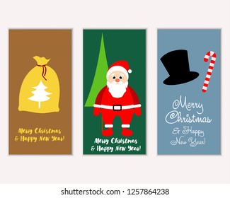 Vector illustration of winter holidays greeting cards