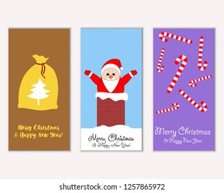 Vector illustration of winter holidays greeting cards