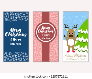 Vector illustration of winter holidays greeting cards