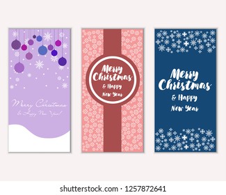 Vector illustration of winter holidays greeting cards