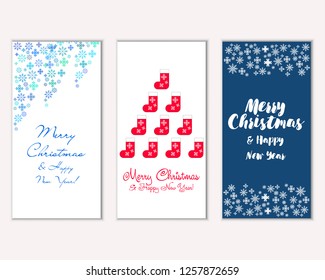 Vector illustration of winter holidays greeting cards