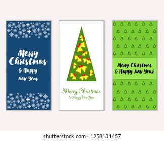 Vector illustration of winter holidays greeting cards