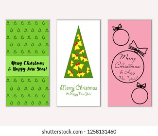 Vector illustration of winter holidays greeting cards