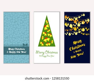 Vector illustration of winter holidays greeting cards