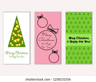 Vector illustration of winter holidays greeting cards