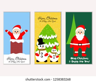 Vector illustration of winter holidays greeting cards