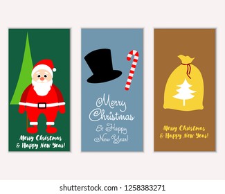 Vector illustration of winter holidays greeting cards