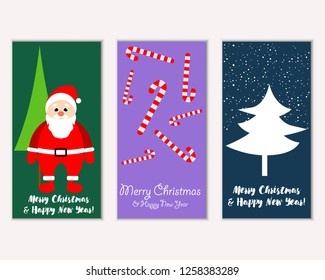 Vector illustration of winter holidays greeting cards