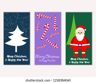 Vector illustration of winter holidays greeting cards