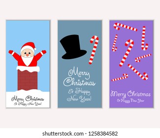 Vector illustration of winter holidays greeting cards