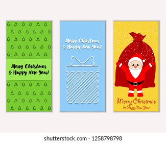 Vector illustration of winter holidays greeting cards