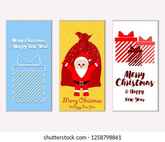 Vector illustration of winter holidays greeting cards