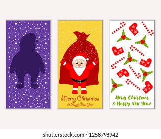 Vector illustration of winter holidays greeting cards