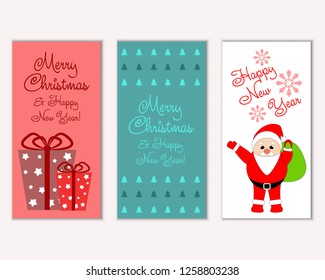 Vector illustration of winter holidays greeting cards