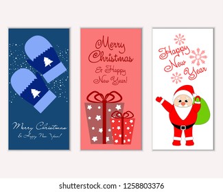 Vector illustration of winter holidays greeting cards