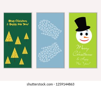 Vector illustration of winter holidays greeting cards