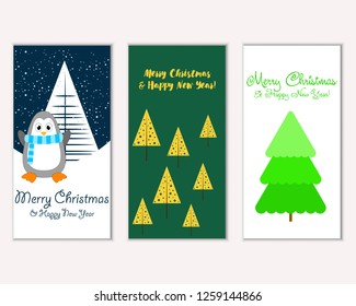 Vector illustration of winter holidays greeting cards