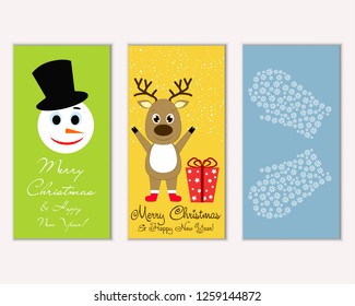 Vector illustration of winter holidays greeting cards