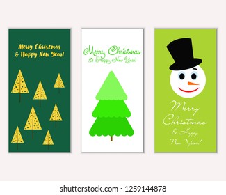 Vector illustration of winter holidays greeting cards