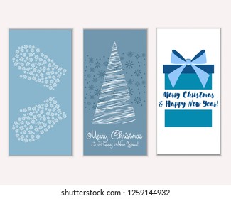 Vector illustration of winter holidays greeting cards