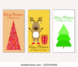 Vector illustration of winter holidays greeting cards