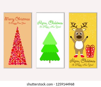 Vector illustration of winter holidays greeting cards