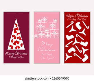 Vector illustration of winter holidays greeting cards
