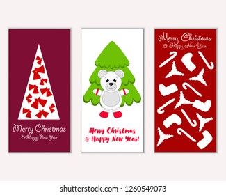 Vector illustration of winter holidays greeting cards