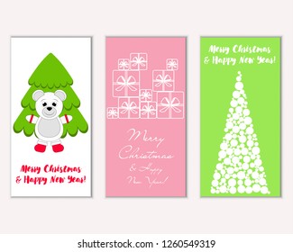 Vector illustration of winter holidays greeting cards