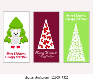 Vector illustration of winter holidays greeting cards