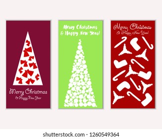 Vector illustration of winter holidays greeting cards