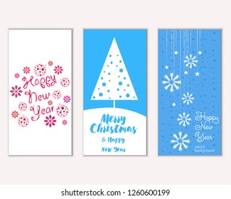 Vector illustration of winter holidays greeting cards
