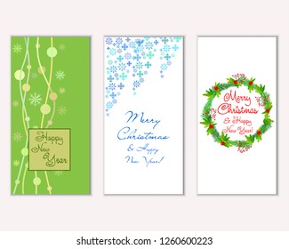 Vector illustration of winter holidays greeting cards