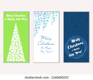 Vector illustration of winter holidays greeting cards
